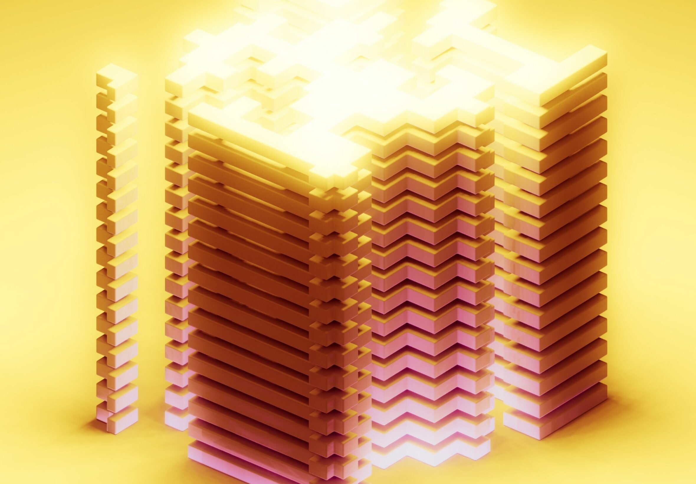 2360x1640 iPad Air wallpaper 4k 3D Building Yellow Background iPad Wallpaper 2360x1640 pixels resolution