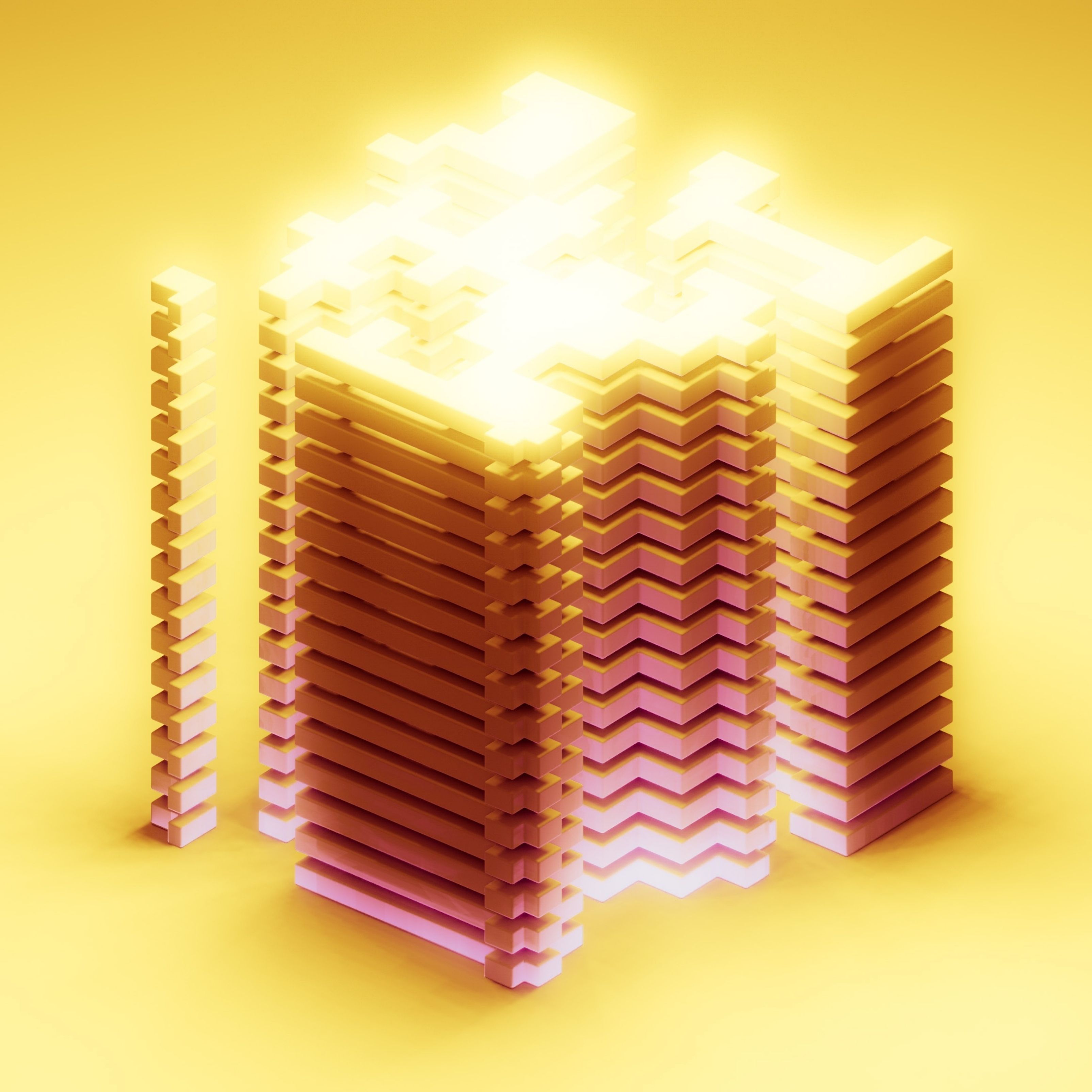 iPad Pro wallpapers 3D Building Yellow Background iPad Wallpaper