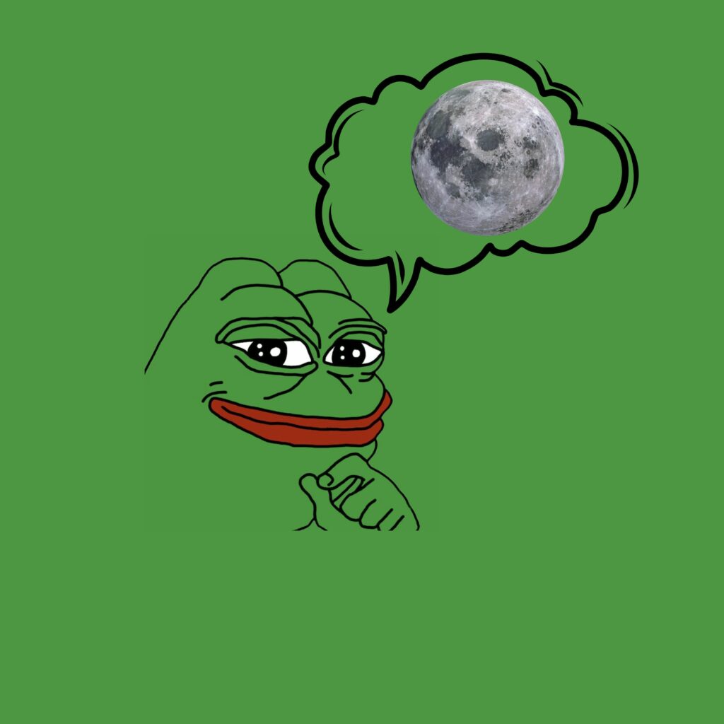 1024x1024 wallpaper 4k Pepe Wallpaper Dreaming of Moon 1024x1024 pixels resolution